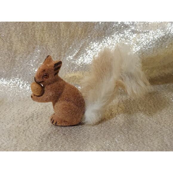 Vintage Flocked Squirrel West Germany Max Carl Wagner Kunstlerschutz Real Fur - Picture 1 of 9